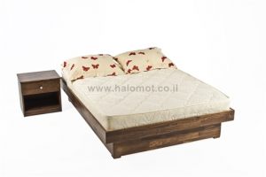 מיטה זוגית עם ארגז מצעים עץ מלא - פגודה