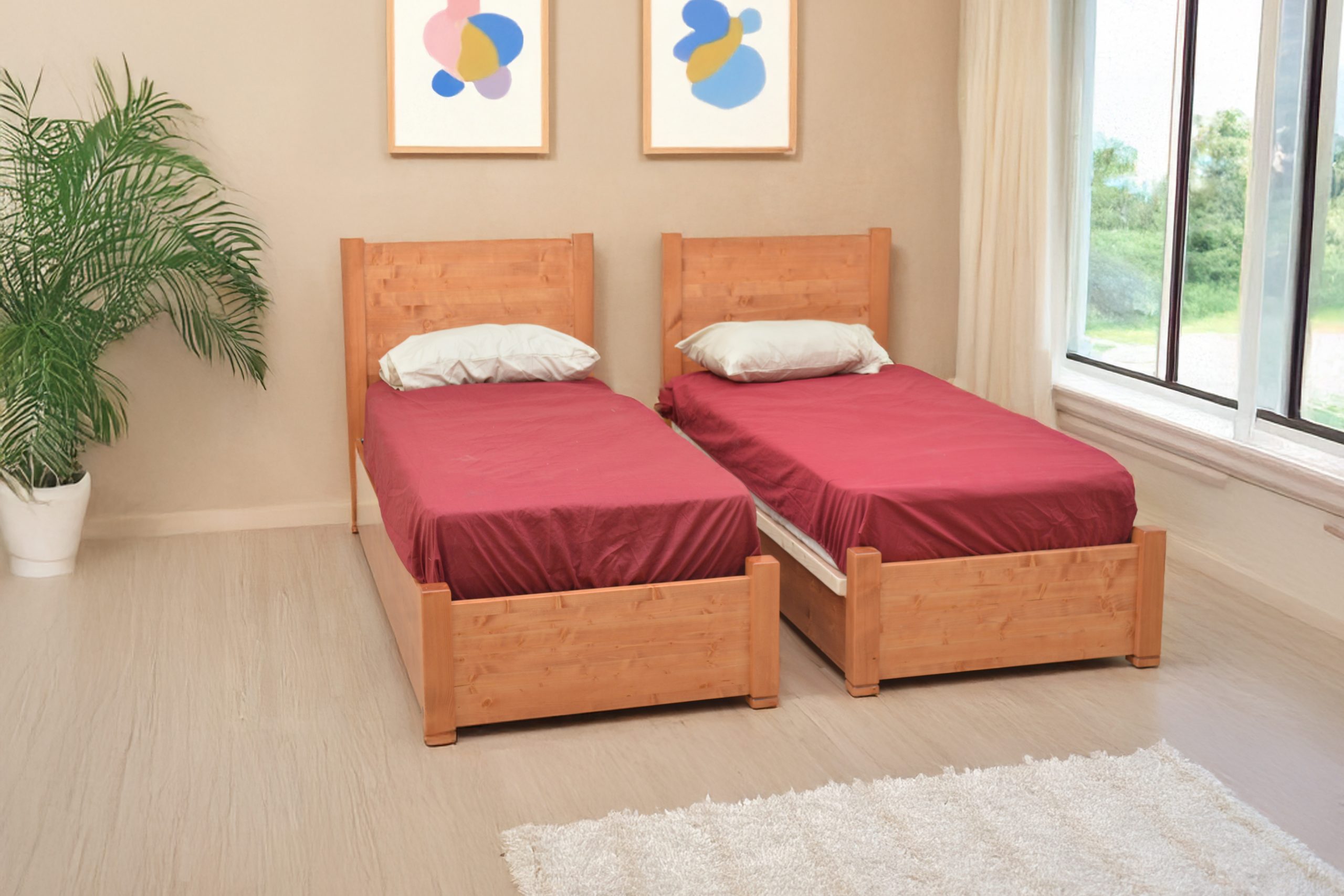 מיטה יהודית מצעים וראשים נפרדים - דגם מאור