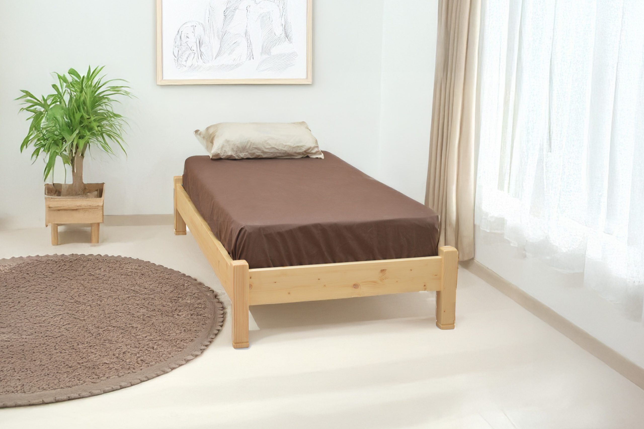 מיטה נוער מעץ מלא דגם מאור