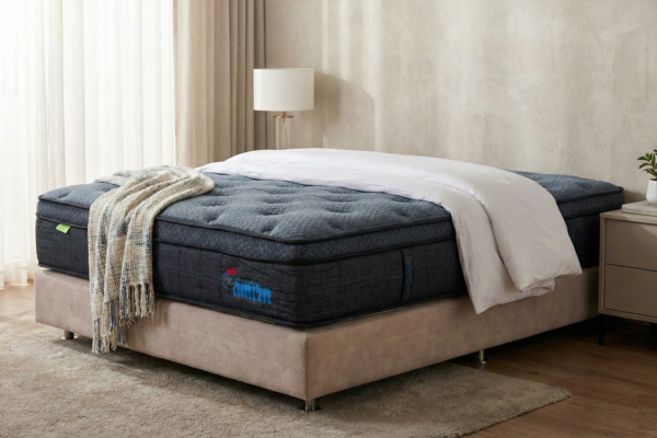 בסיס מיטה מרופד זוגי ללא ארגז מצעים