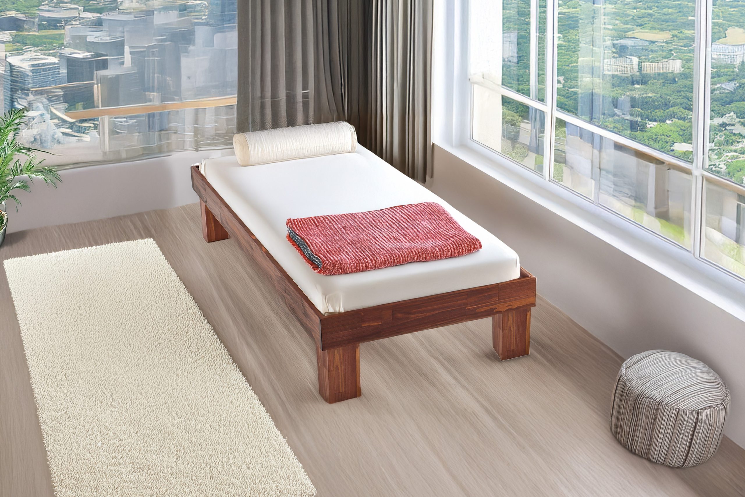 מיטת נוער מעץ מלא - דגם כפיר צבוע