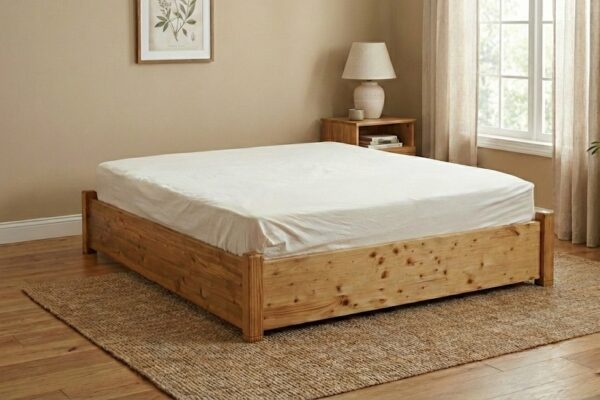 מיטה זוגית עם ארגז מצעים מעץ מלא - מאור