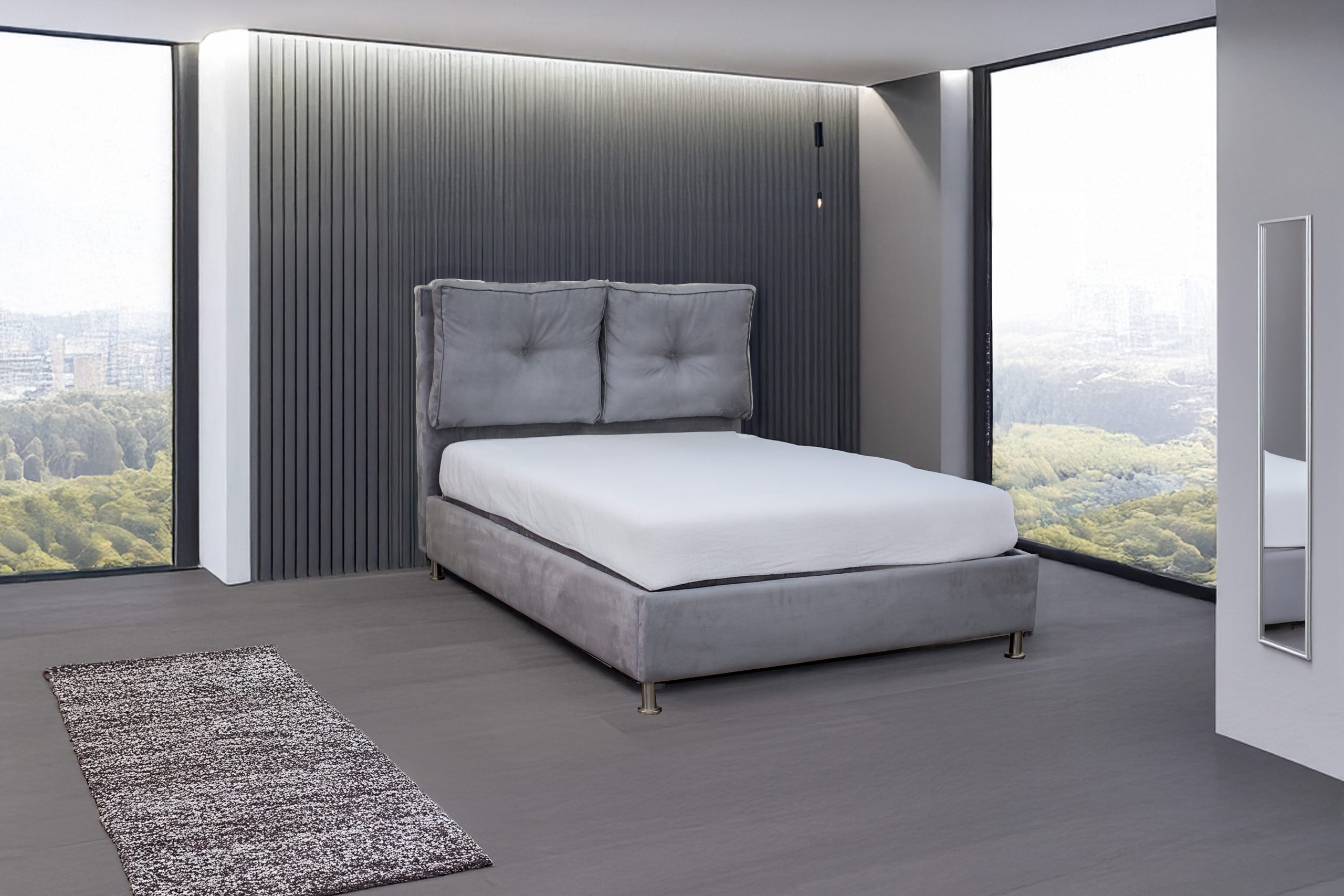 מיטה זוגית מרופדת דגם מלכה