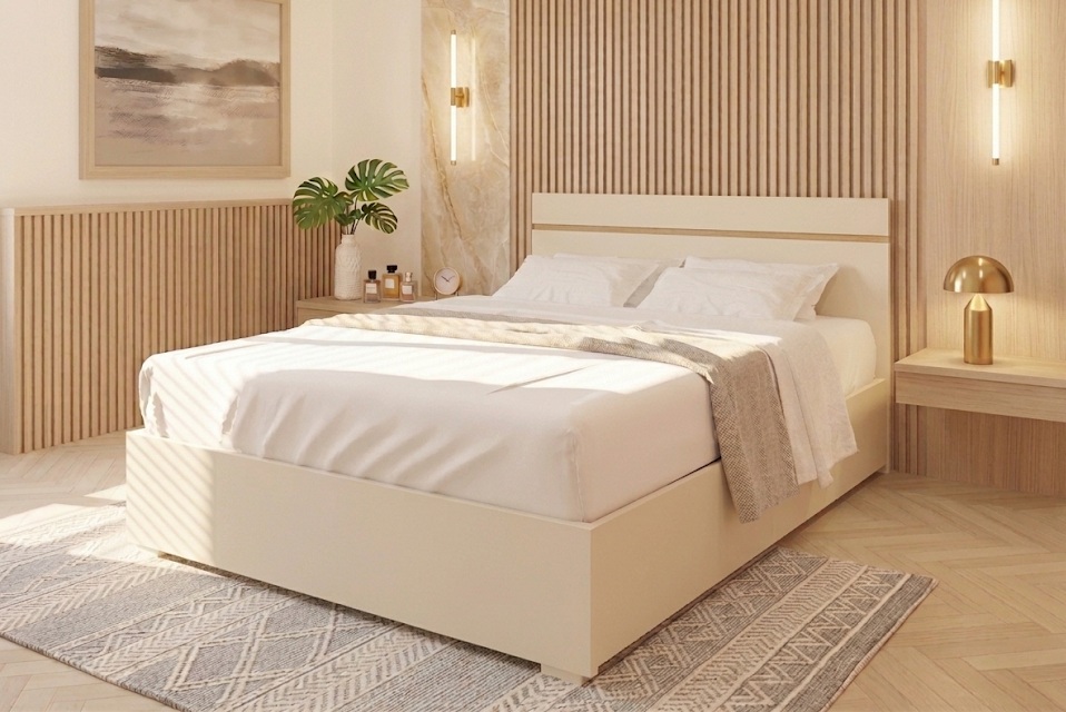 מיטה זוגית עם ארגז מצעים דגם סנדי