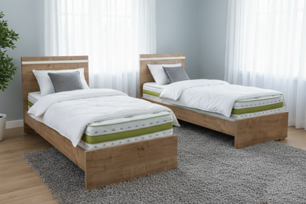 מיטה יהודית מעוצבת עם ראשים נפרדים - דגם חופית