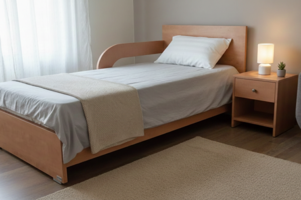 מיטת נוער עם מעקה קבוע