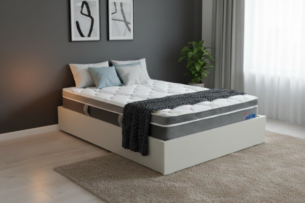 מיטה זוגית עם ארגז מצעים דגם שמפניה