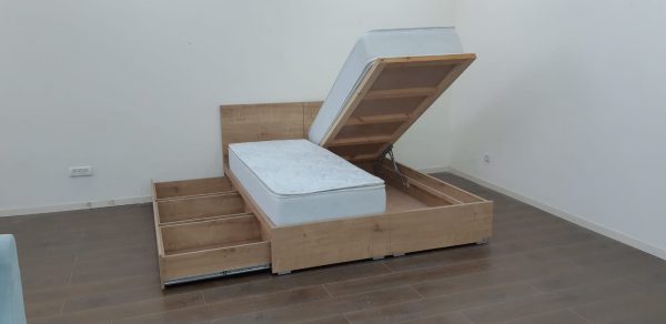 מיטה דגם ספיר להפרדה צד אחד ארגז מתרומם צד אחד מגירות