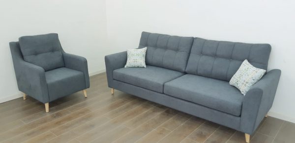 ספה תלת מושבית לסלון דגם תילתן רגל עץ
