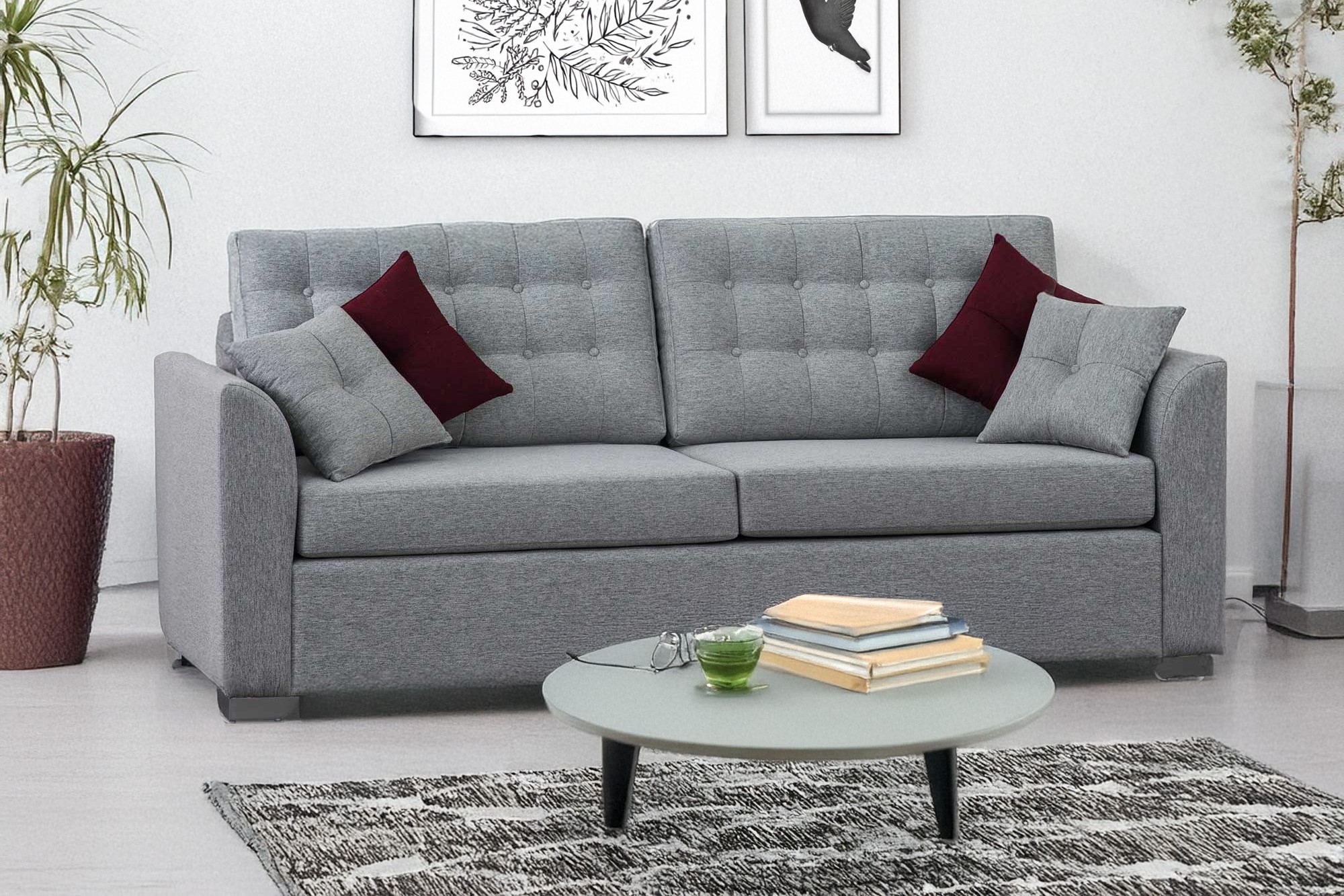 ספה תלת מושבית לסלון דגם בר