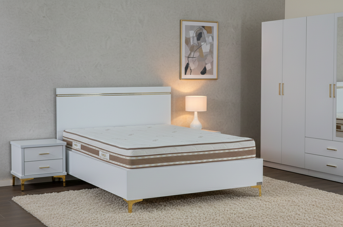 מיטה זוגית עם ארגז מצעים מוגבה דגם סנדי