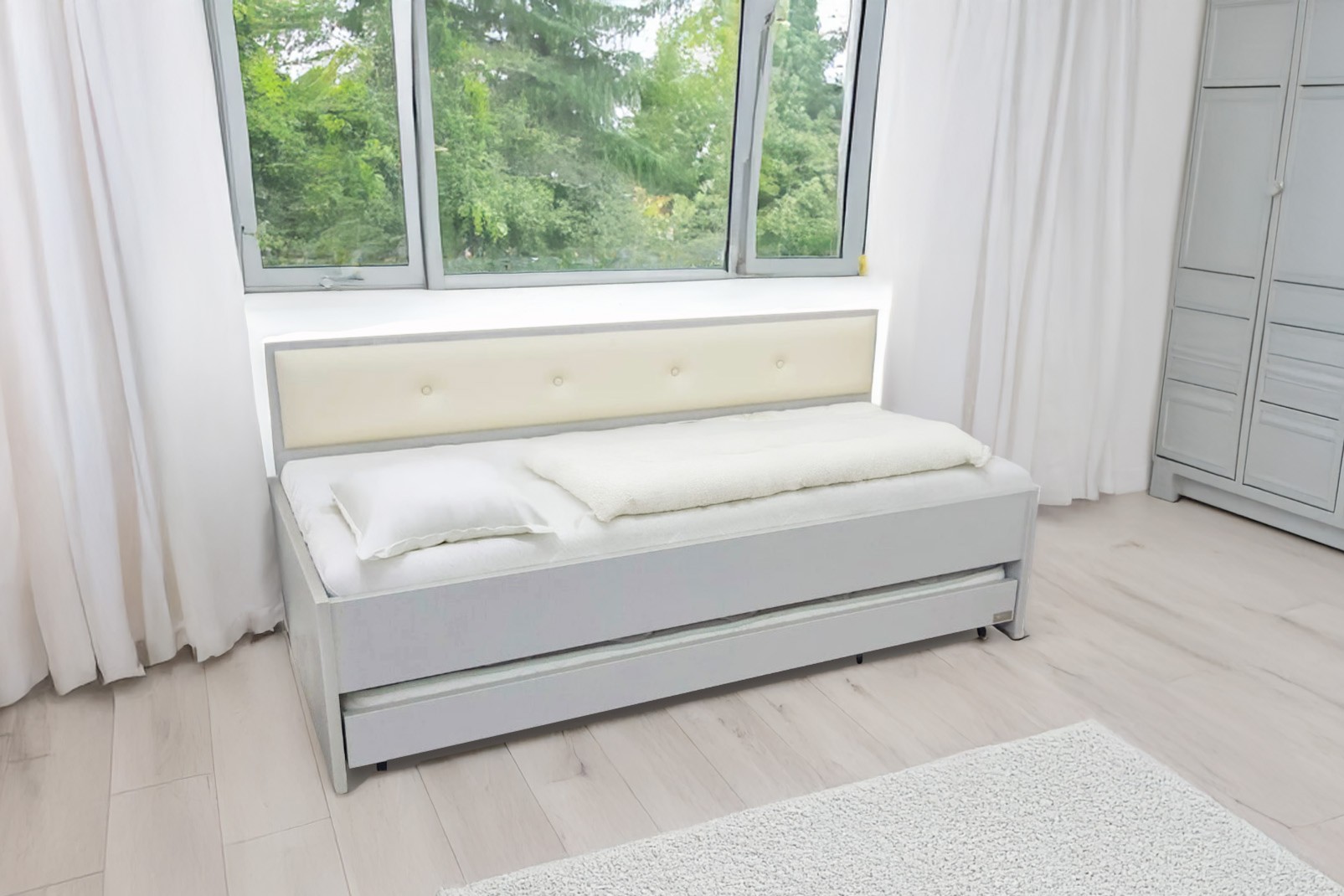 מיטת נוער נפתחת עם ראש מעוצב דגם פופקורן