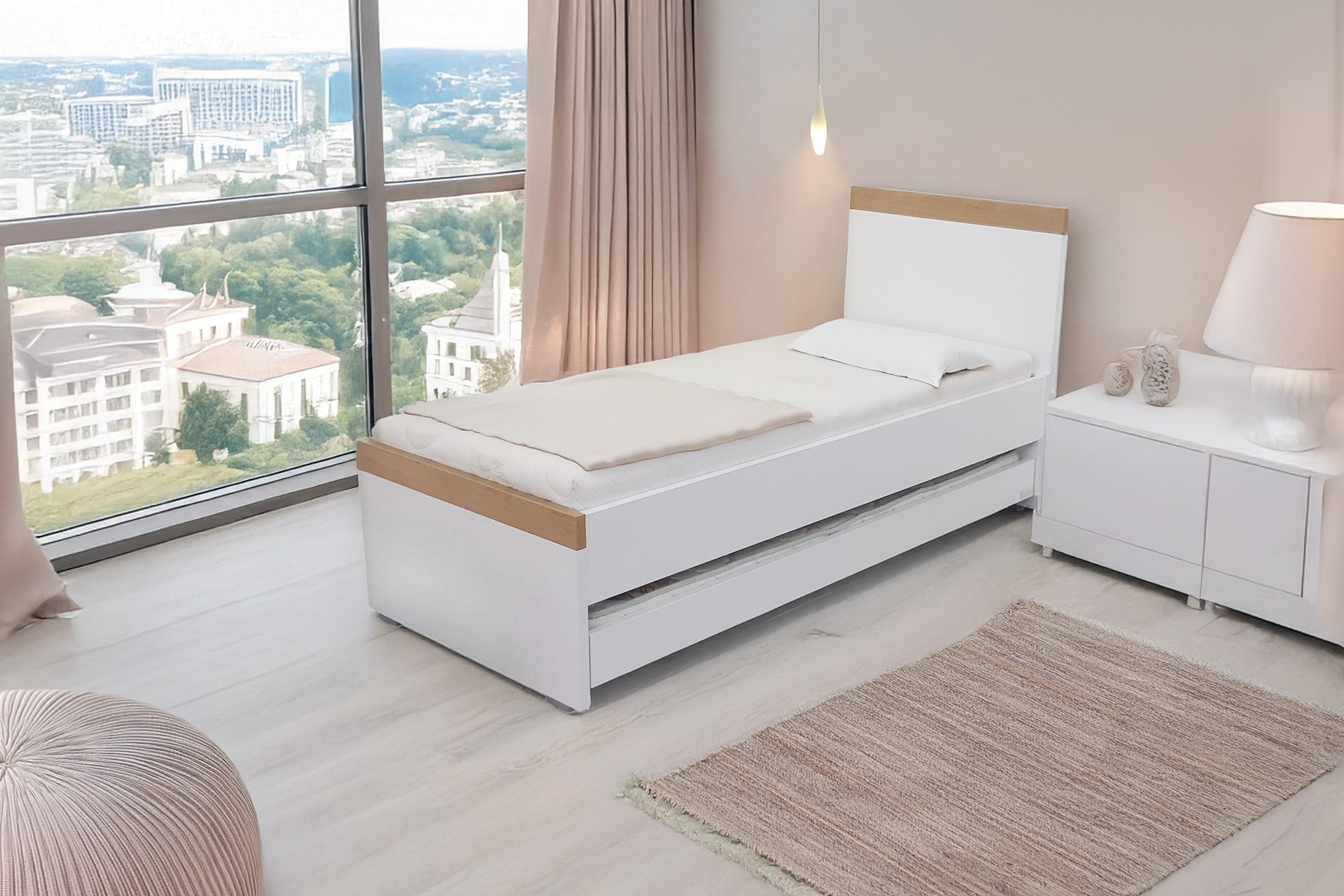 מיטה היי רייזר דורין עם ארגז כולל מזרנים - מיטת נוער נפתחת