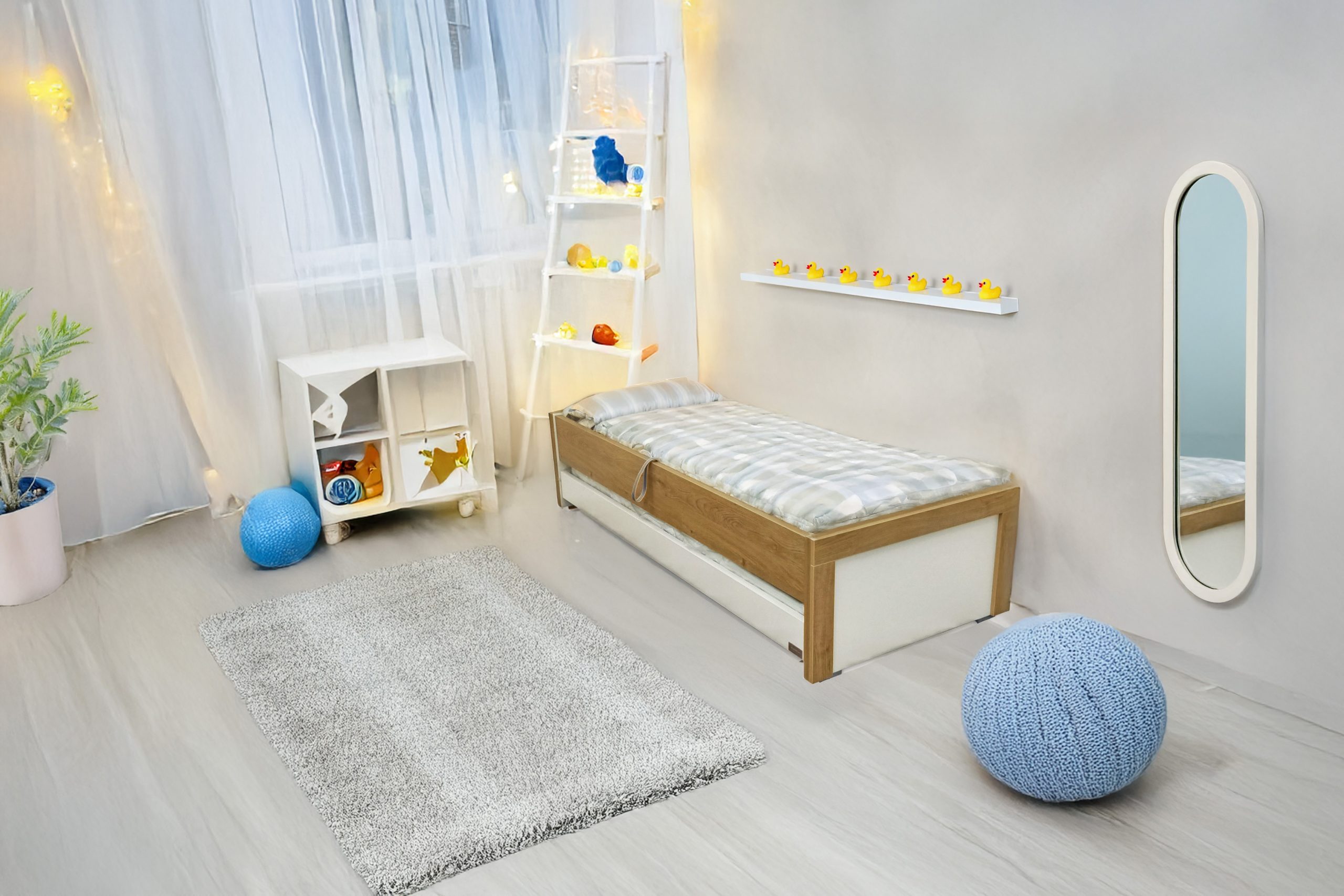 מיטה היי רייזר נפתחת לזוג מיטות כולל מזרנים דגם מעיין