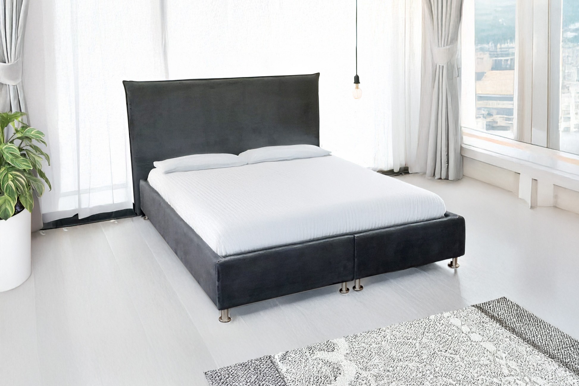 מיטה יהודית מרופדת דגם ווגאס עם ארגז מצעים