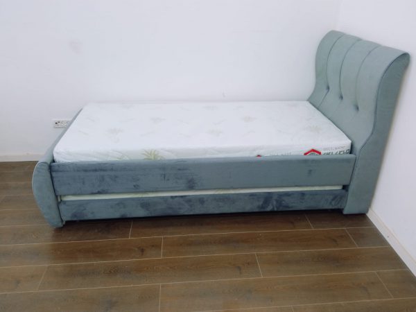 מיטה היי רייזר מרופדת עם ארגז כולל מזרנים דגם ליאן - מיטת נוער נפתחת