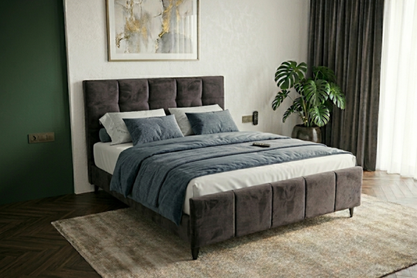 מיטה זוגית מרופדת דגם אדיר ארגז מצעים