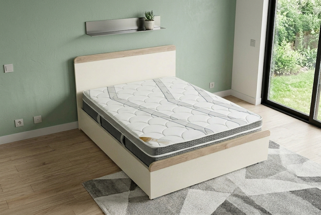 מיטה זוגית עם ארגז מצעים דגם רימון 2