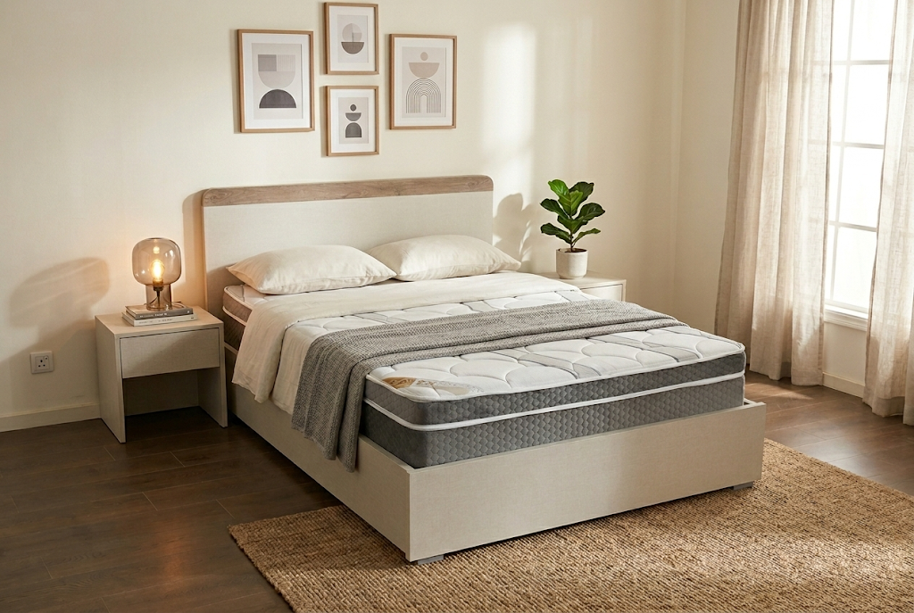 מיטה זוגית עם ארגז מצעים דגם רימון 1