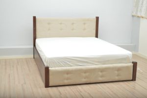 מיטה זוגית דגם ליאן עם ארגז מצעים מעץ מלא