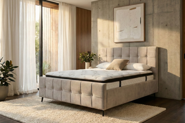 מיטה זוגית מרופדת דגם בראשית