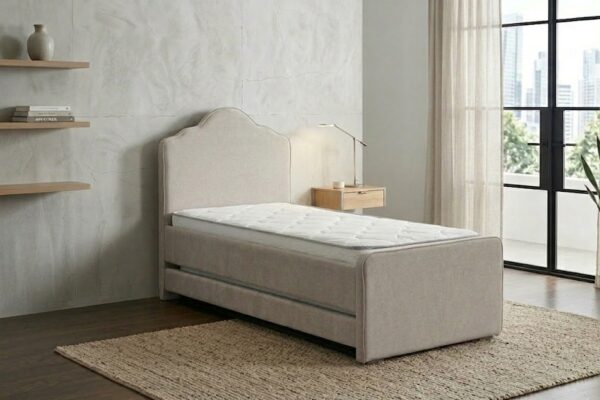 מיטה נוער נפתחת (היי רייז) מרופדת עם ארגז כולל מזרנים דגם נסיכה