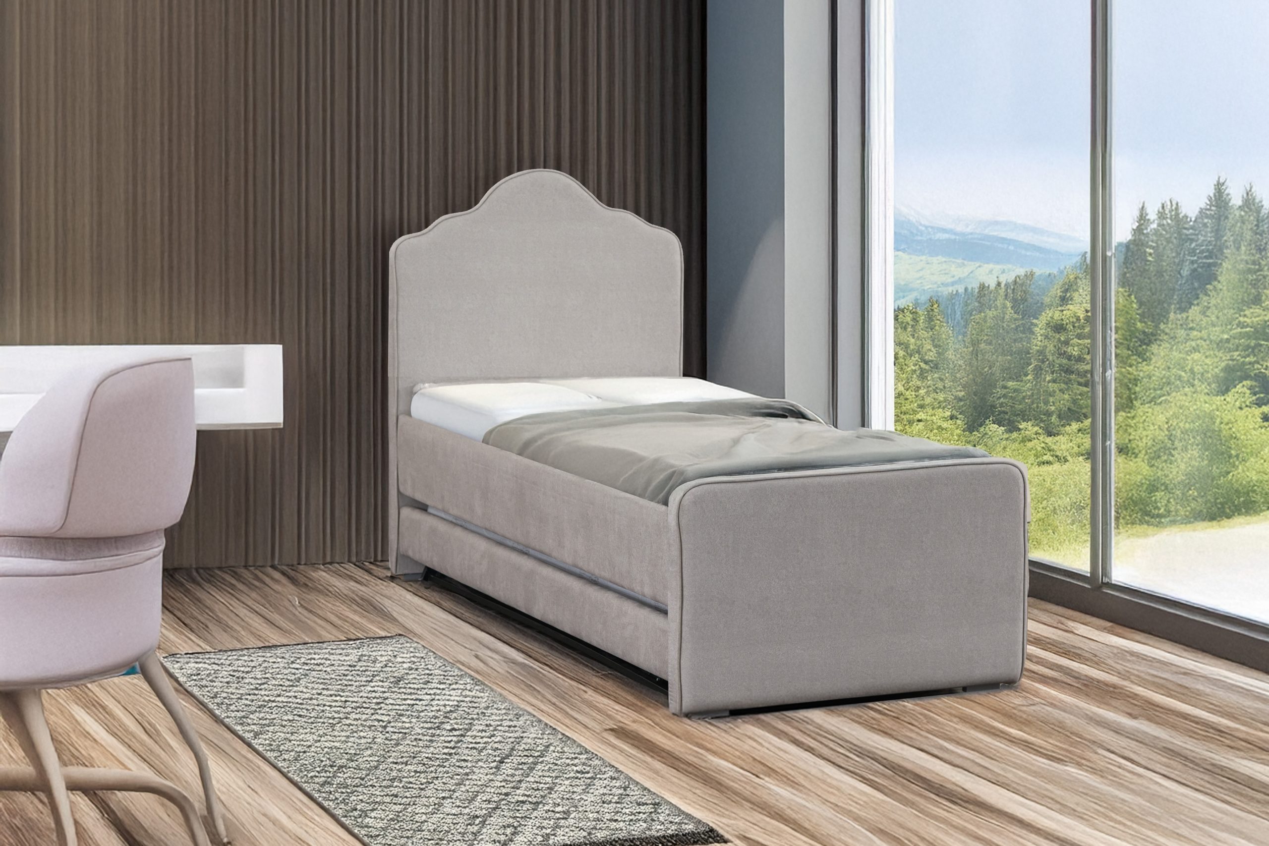 מיטה נוער נפתחת (היי רייז) מרופדת עם ארגז כולל מזרנים דגם נסיכה