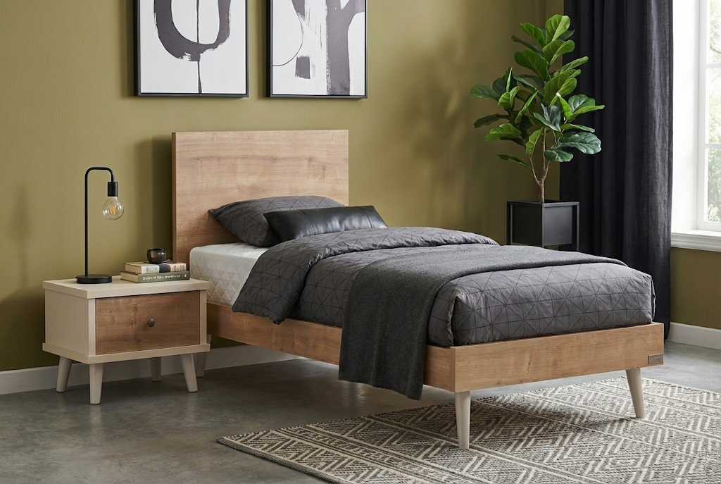 חדרי נוער : מיטה דגם רותם + מזרן + שידה מתנה