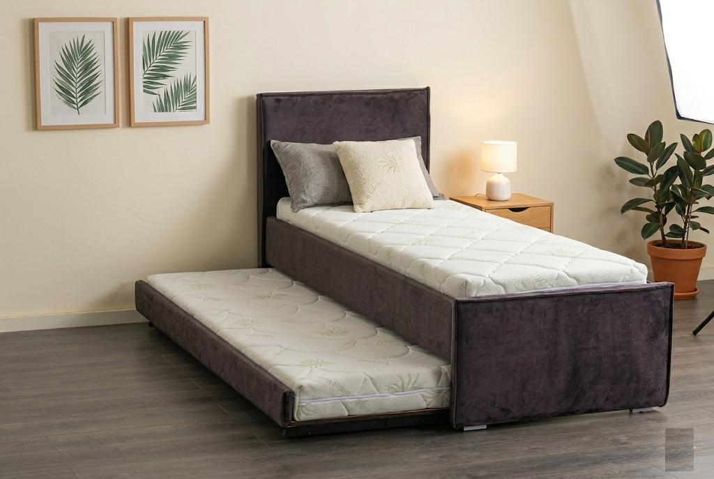 מיטה נוער נפתחת (היי רייז) מרופדת עם ארגז כולל מזרנים דגם סאמיט