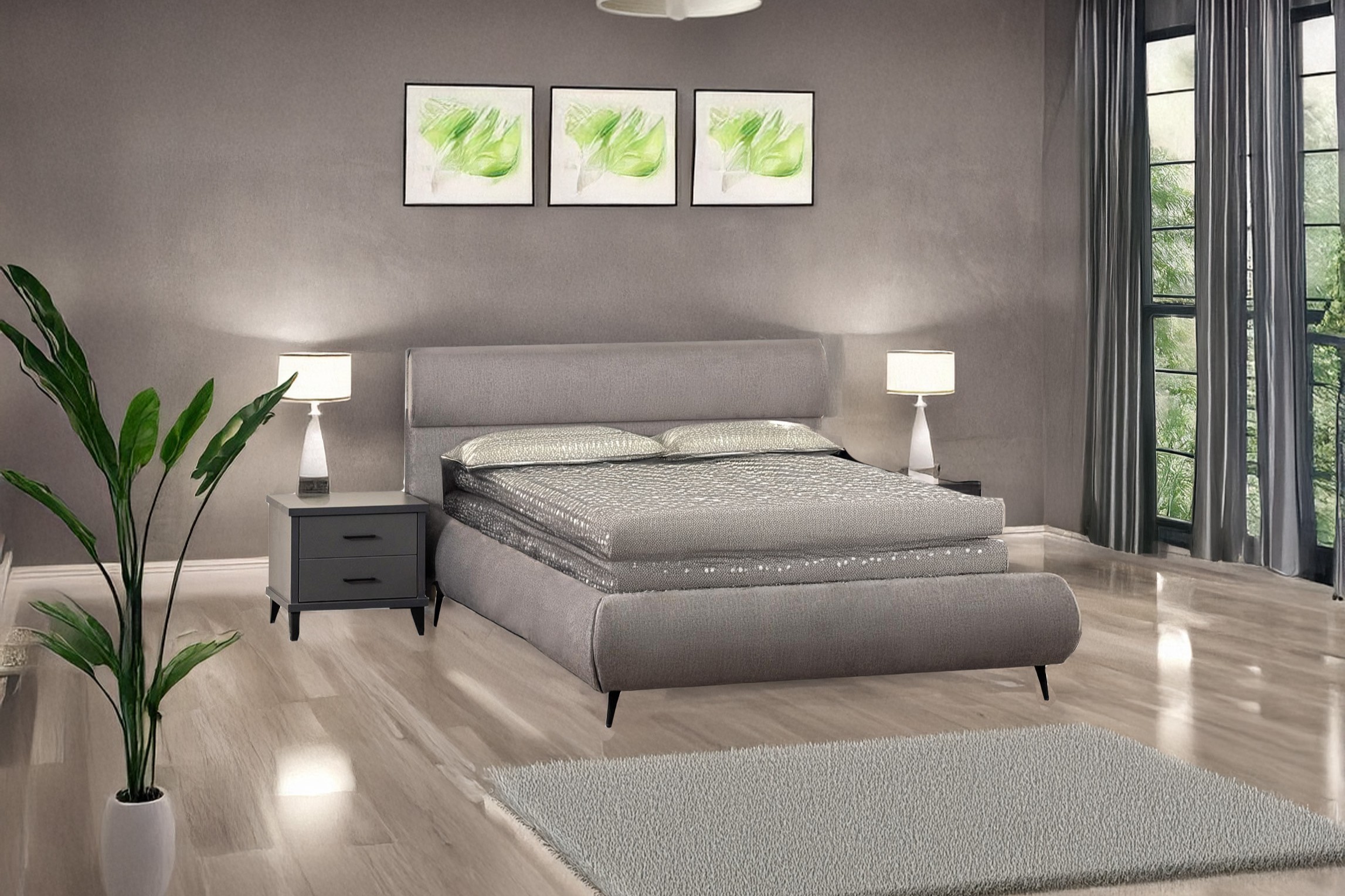 מיטה זוגית מרופדת דגם לירז1