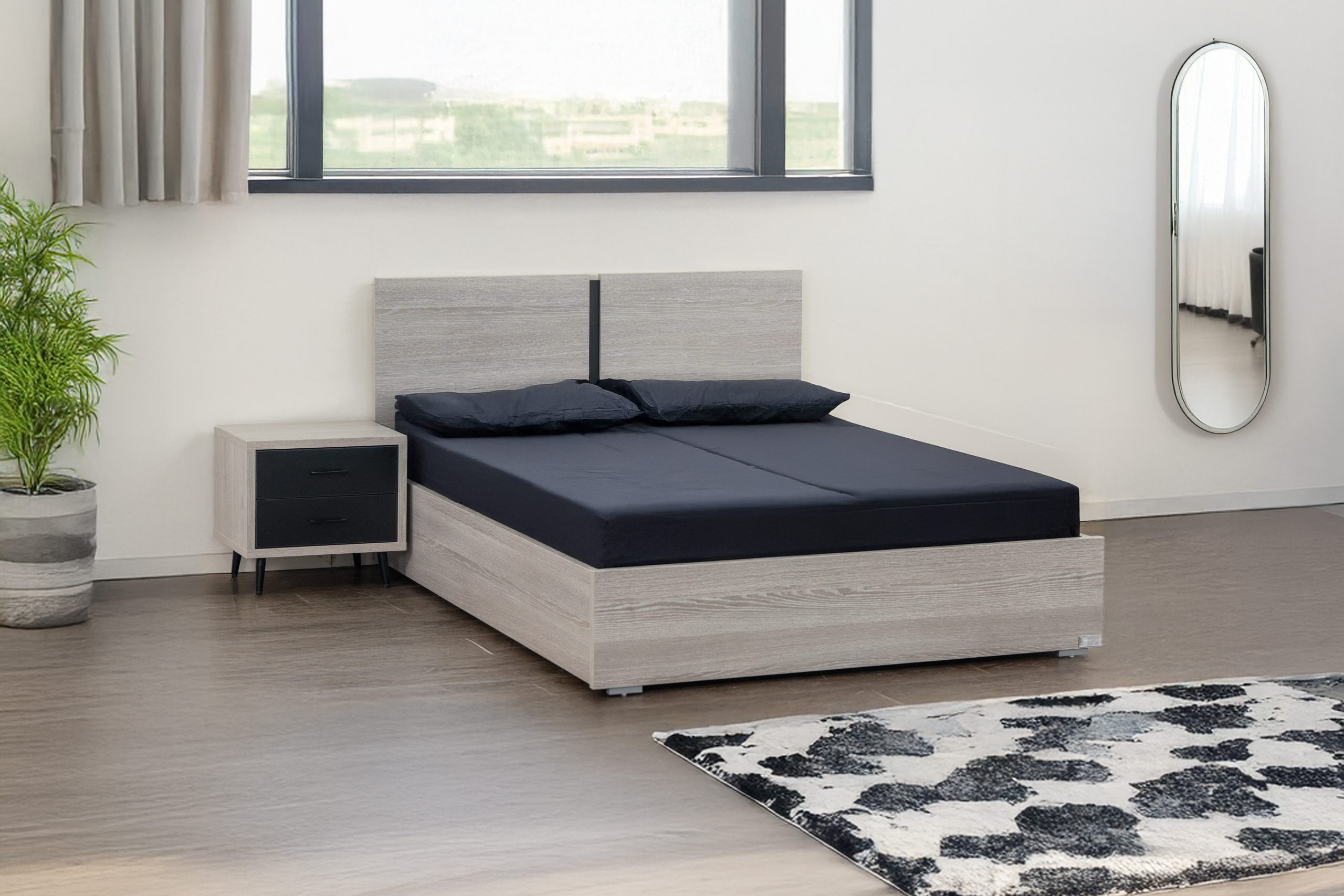 מיטה זוגית עם ארגז מצעים דגם סמוראי