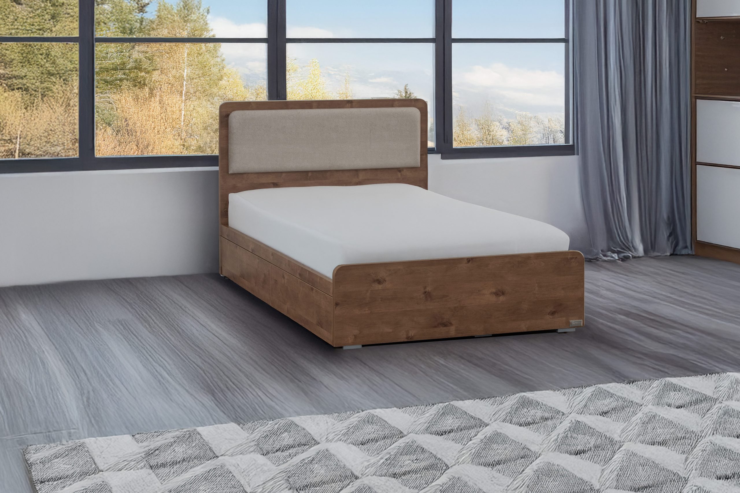 מיטה זוגית עם ארגז מצעים דגם יערה