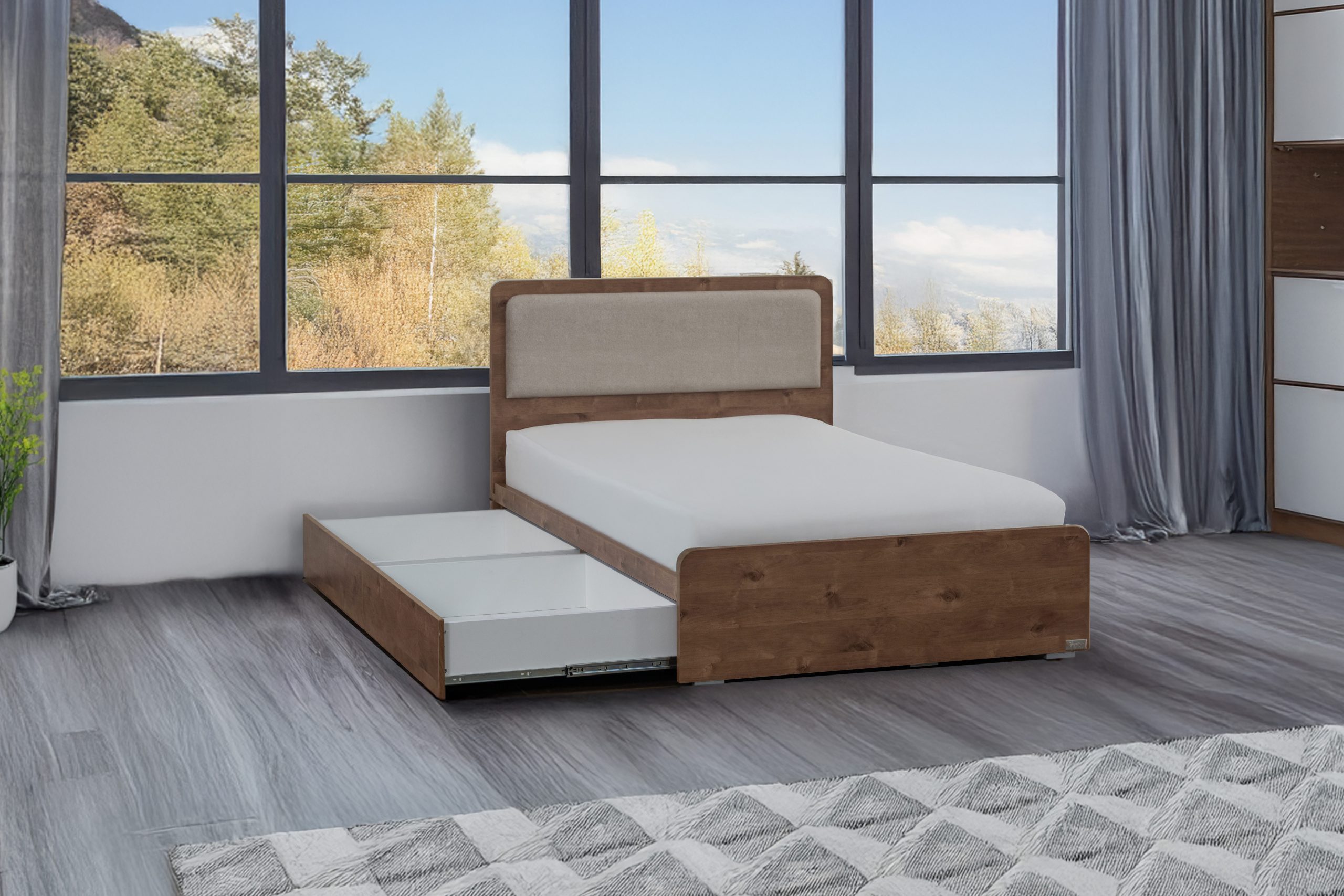 מיטת נוער עם ארגז מגירות דגם יערה