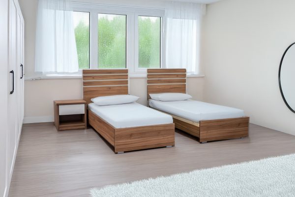 מיטה יהודית דגם סהרה עם ראשים חצויים וארגזי מצעים