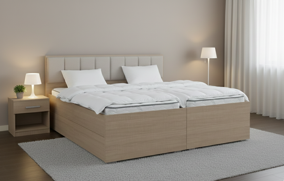 מיטה יהודית עם ארגזי מצעים עמוקים לאחסון  !