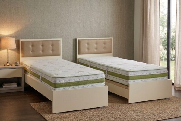 מיטה יהודית מעוצבת עם ראשים נפרדים - דגם קרמבו כפתורים